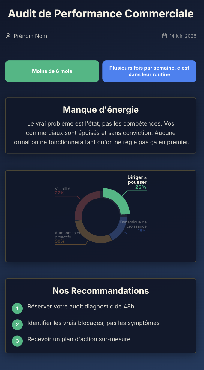 Carte Diagnostic — audit personnalisé